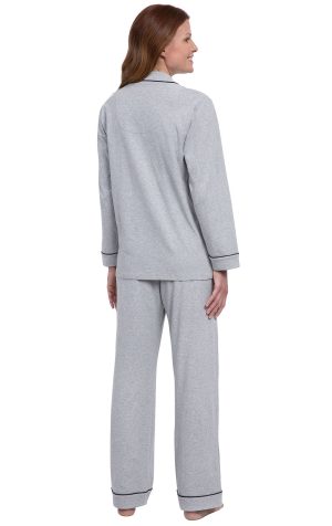 Solid Jersey Button-Front Pajamas