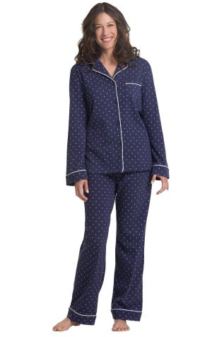 Classic Polka-Dot Button-Front Pajamas
