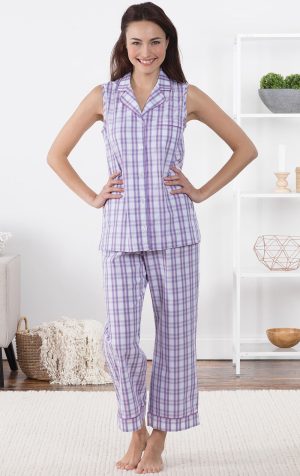 Perfectly Plaid Sleeveless Capri Pajamas