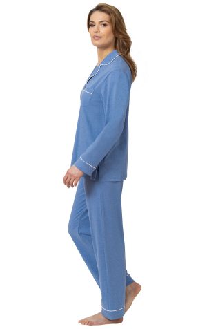 Solid Jersey Button-Front Pajamas