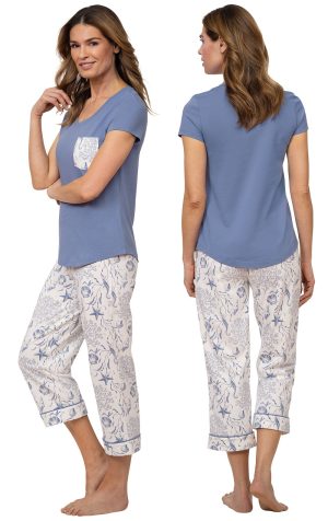 Summer Shells – Pocket Tee Capri Pajamas